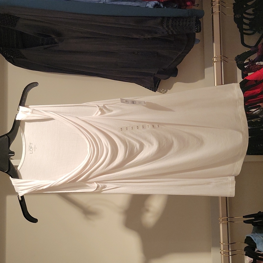 LOFT Sleeveless white Cowl neck tank top X-Small